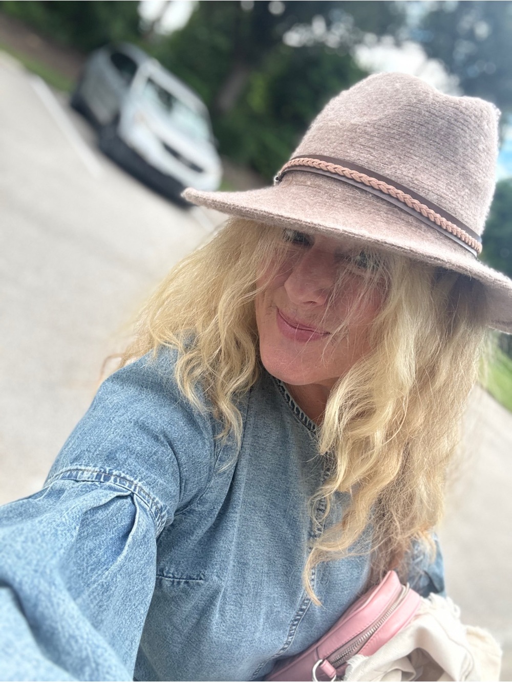 Altar'd State Taupe Wool Fedora with Braided Trim